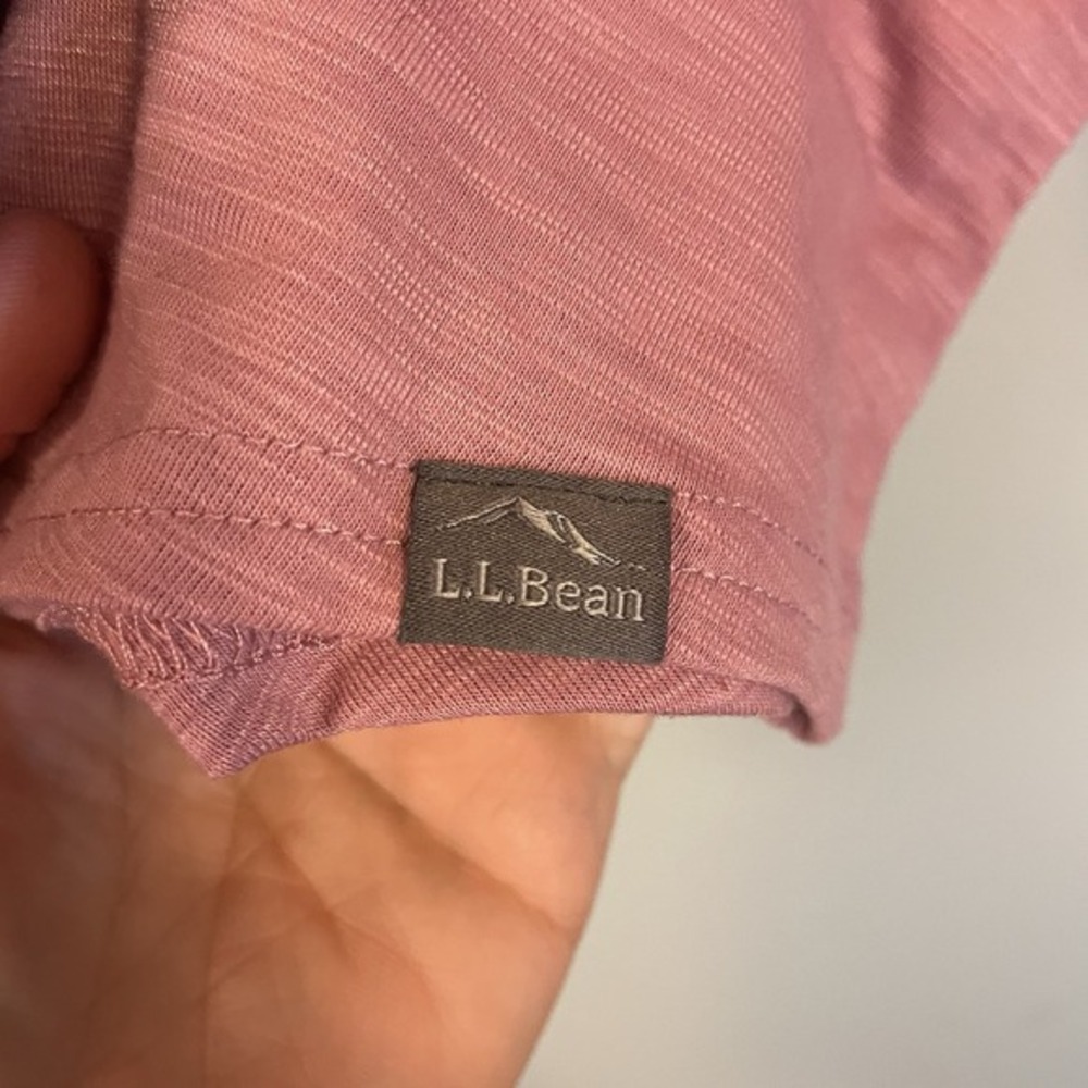 LL Bean Shirt Womens Medium Petite Regular Streamside Tee 3/4 Sleeve Rose Pink - Picture 3 of 5